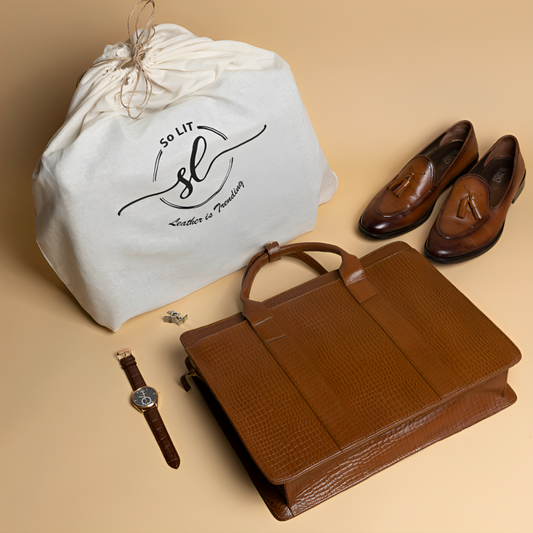Bespoke Briefcase - Tan