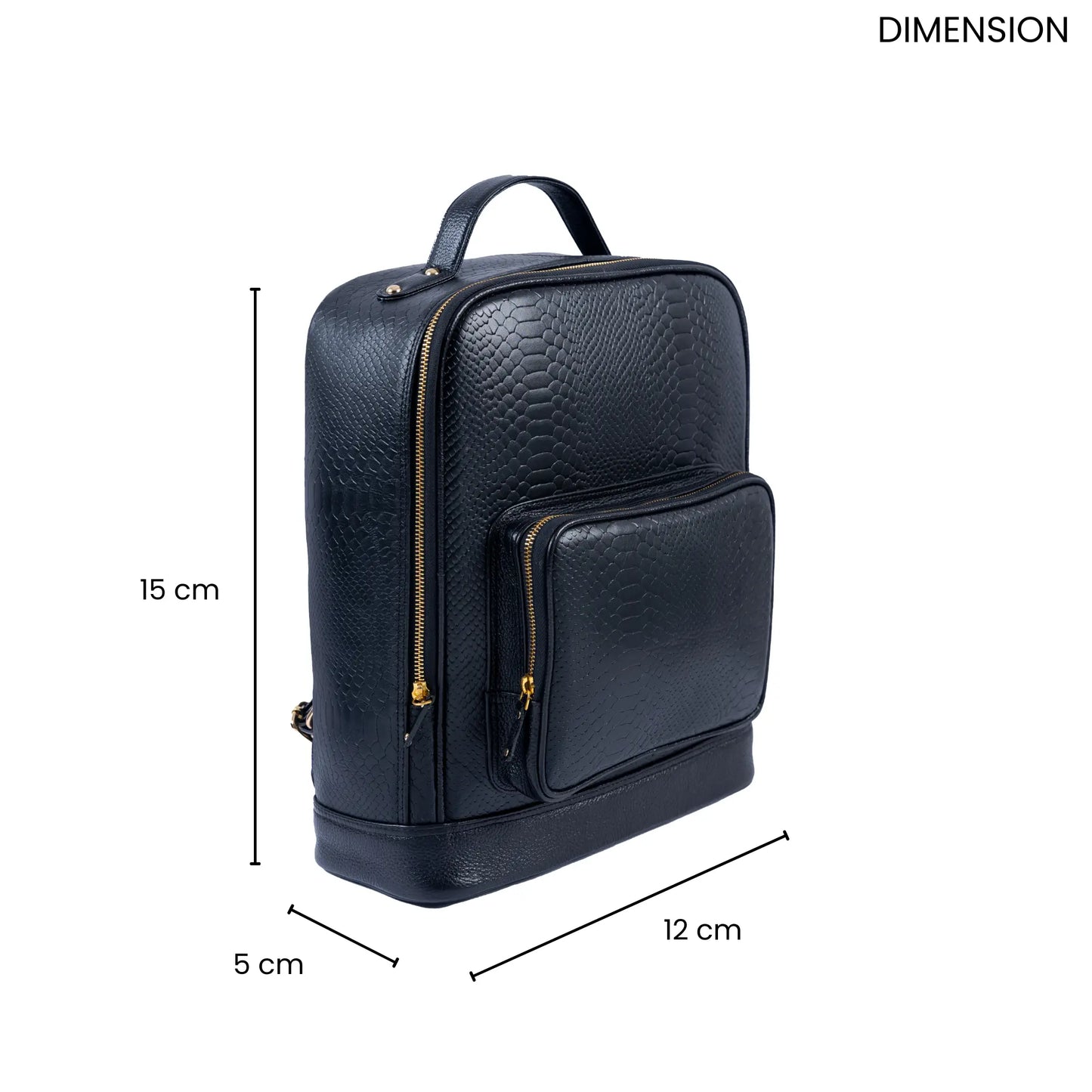 Contemporary Python Textured Backpack - Black