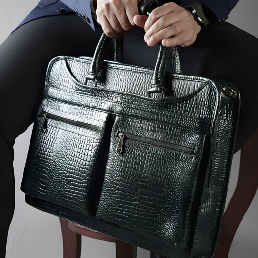 One Of A Kind Briefcase - Bottle Green