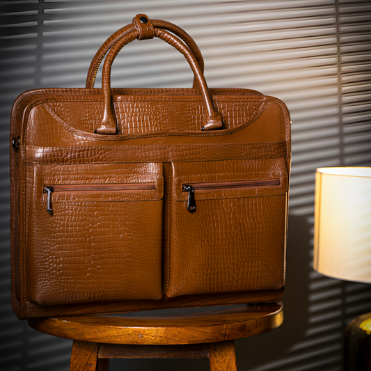 One Of A Kind Briefcase - Tan