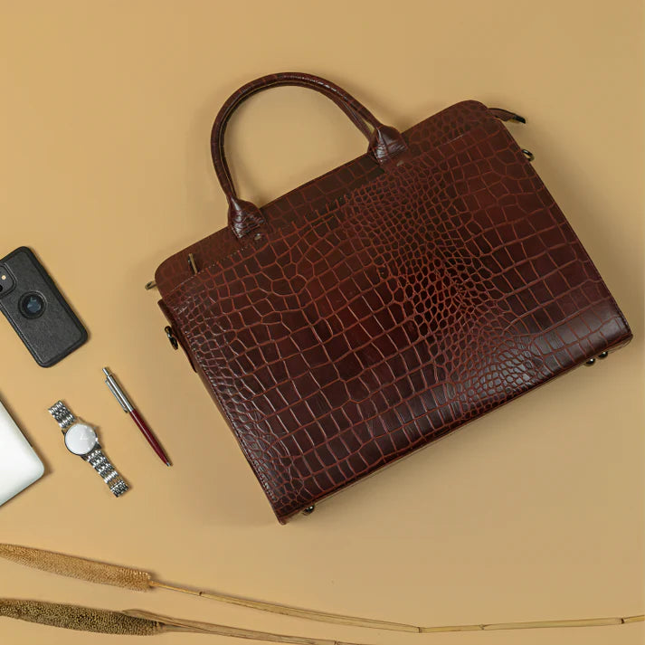 Ziptop Briefcase - Cherry