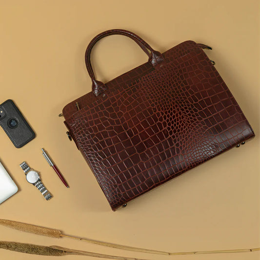 Ziptop Briefcase - Cherry